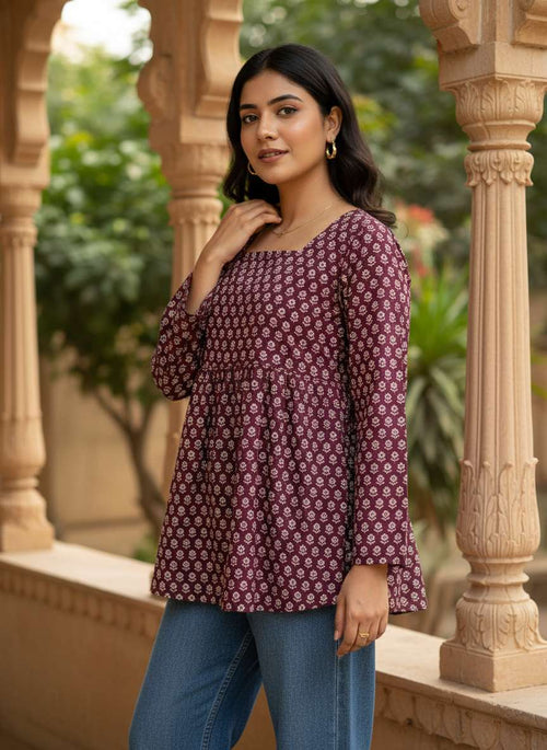 Plum Petal Peplum Top