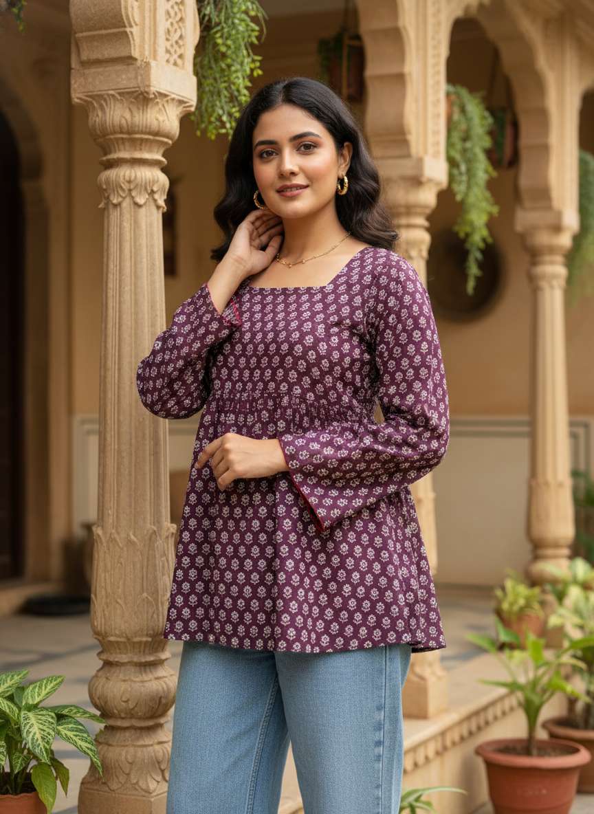Plum Petal Peplum Kurti
