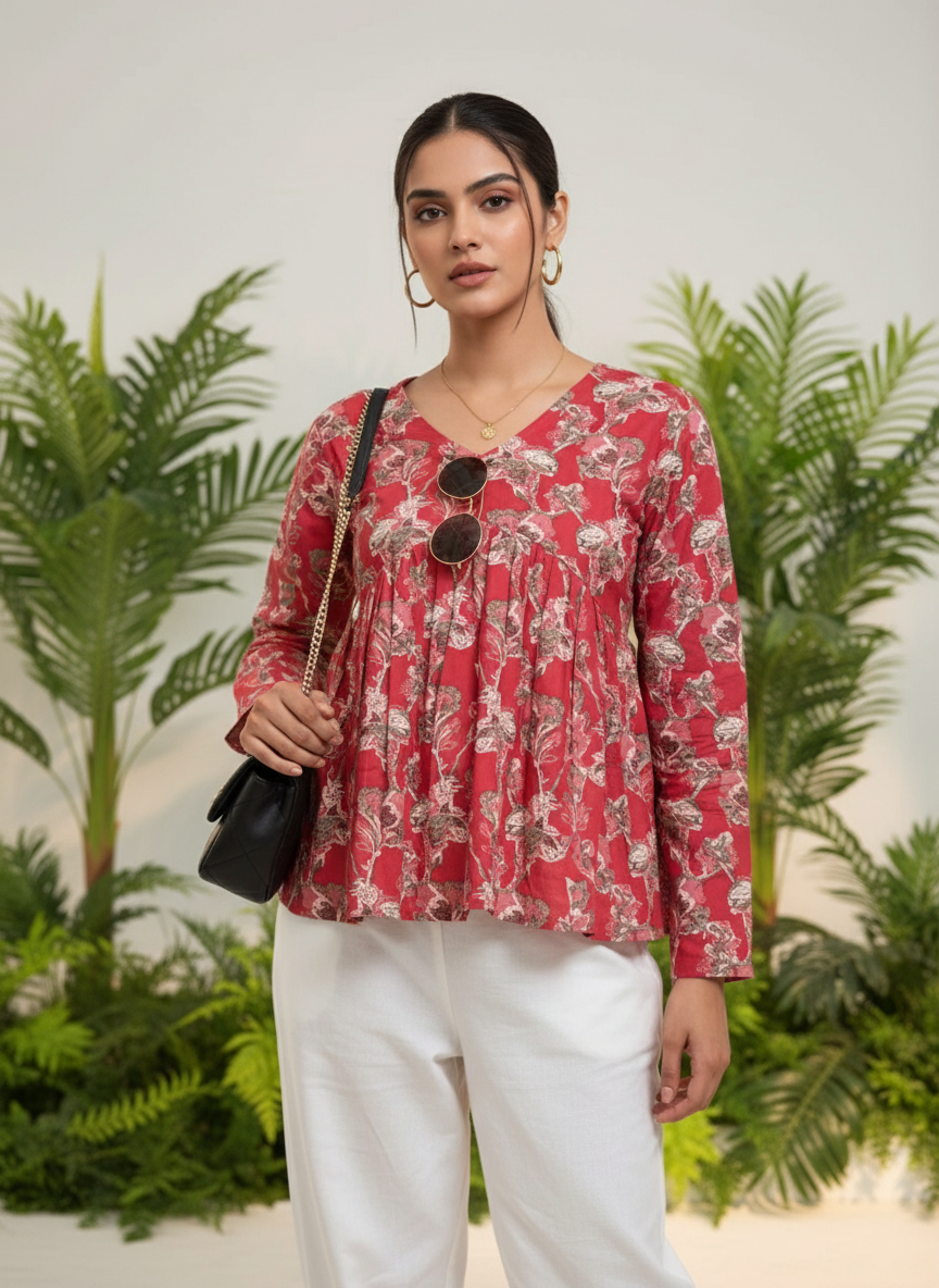 Scarlet Serenity New Peplum Top