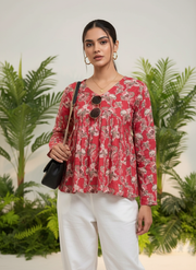 Scarlet Serenity New Peplum Top