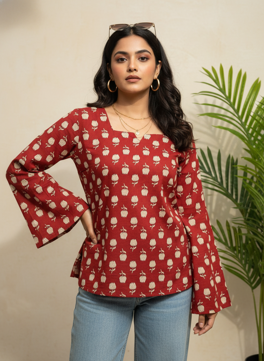 Crimson Tulip  Short Kurti