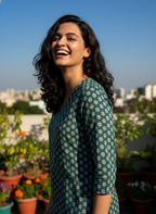 Emerald Bloom  Short Kurti