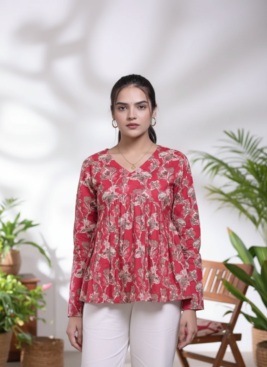 Scarlet Serenity New Peplum Top