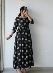 Black Elephant Anarkali Dress