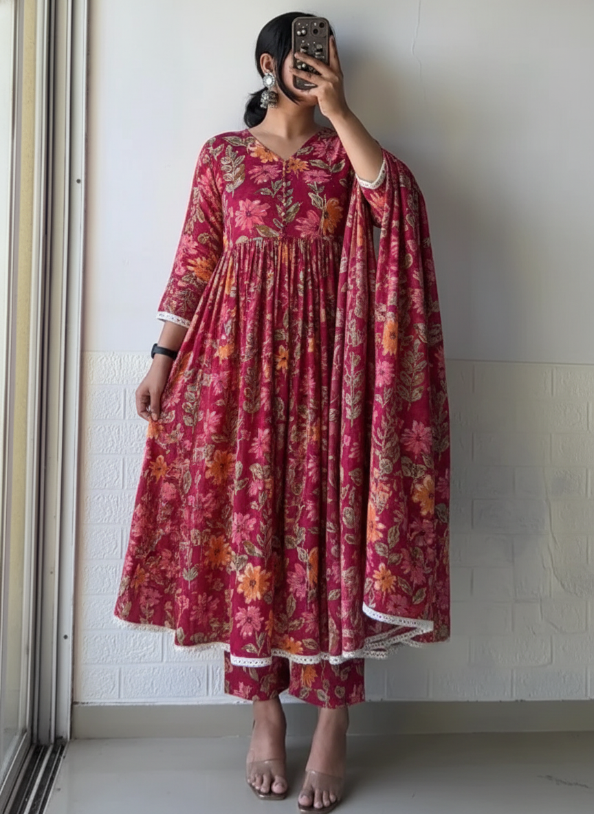 Pink Kurta Set with Dupatta