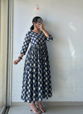 Blue Pleated Anarkali Dress