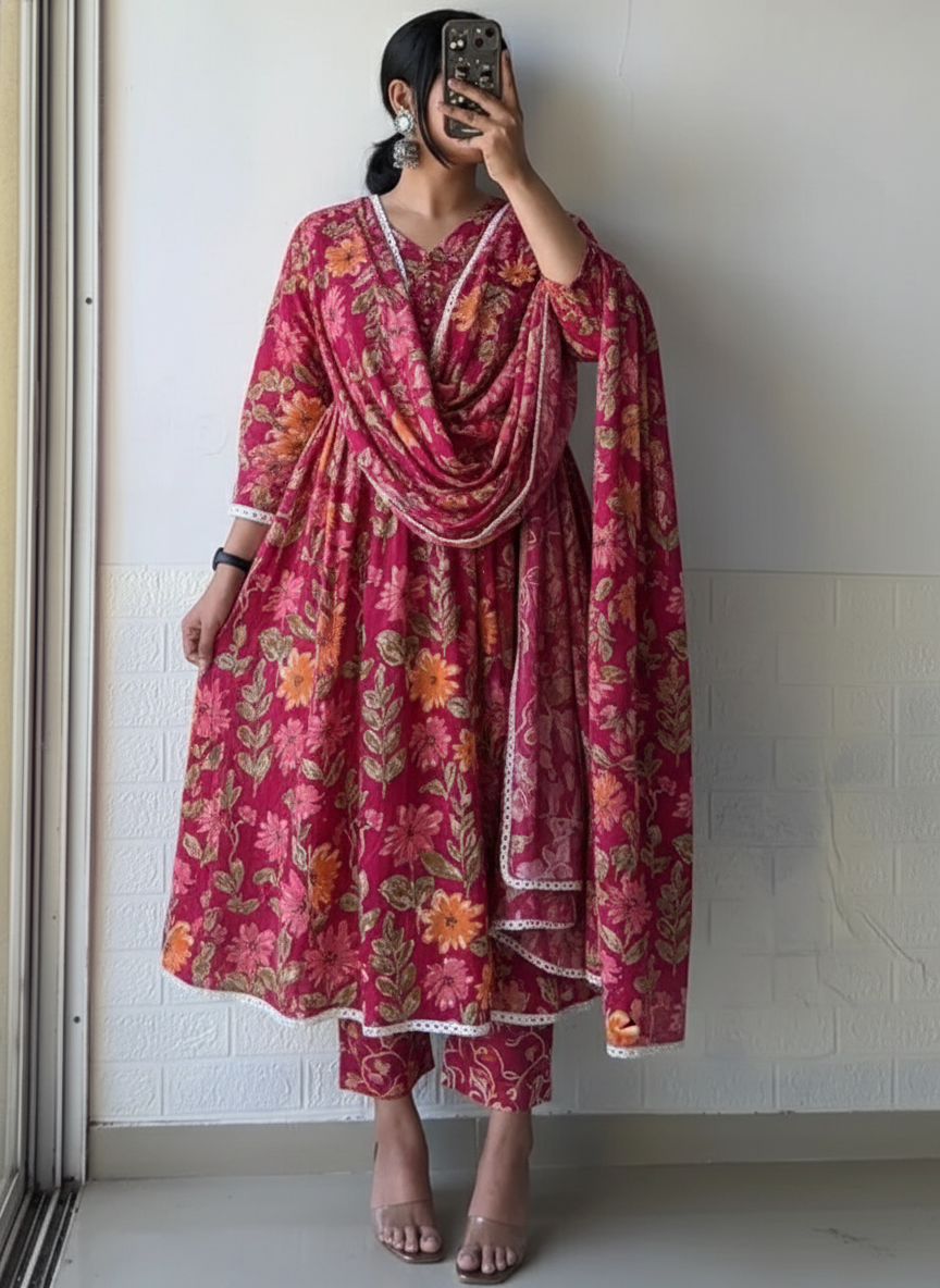 Pink Kurta Set with Dupatta