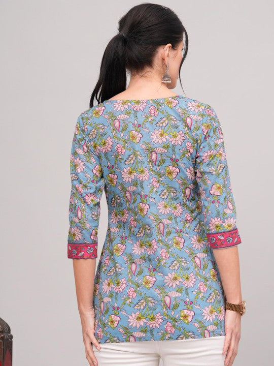 V neck short kurti