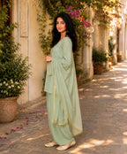 Sage Farshi Salwar Set with Dupatta