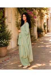 Sage Farshi Salwar Set with Dupatta