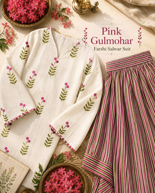 Pink Gulmohar Farshi Salwar Set