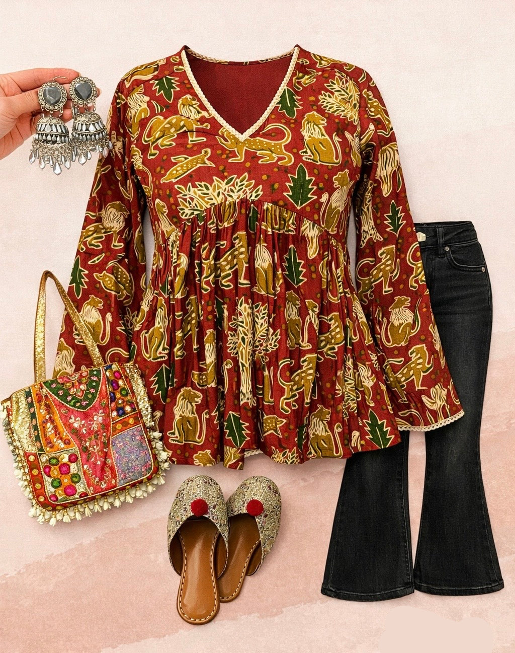 Rustic Royale Peplum Top