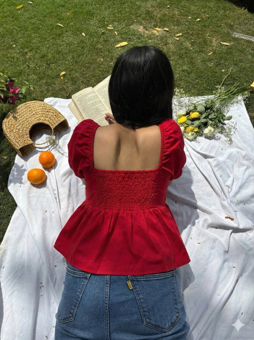 Scarlet Solid Top
