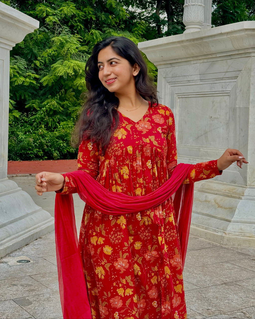 Red Orange Suit Set