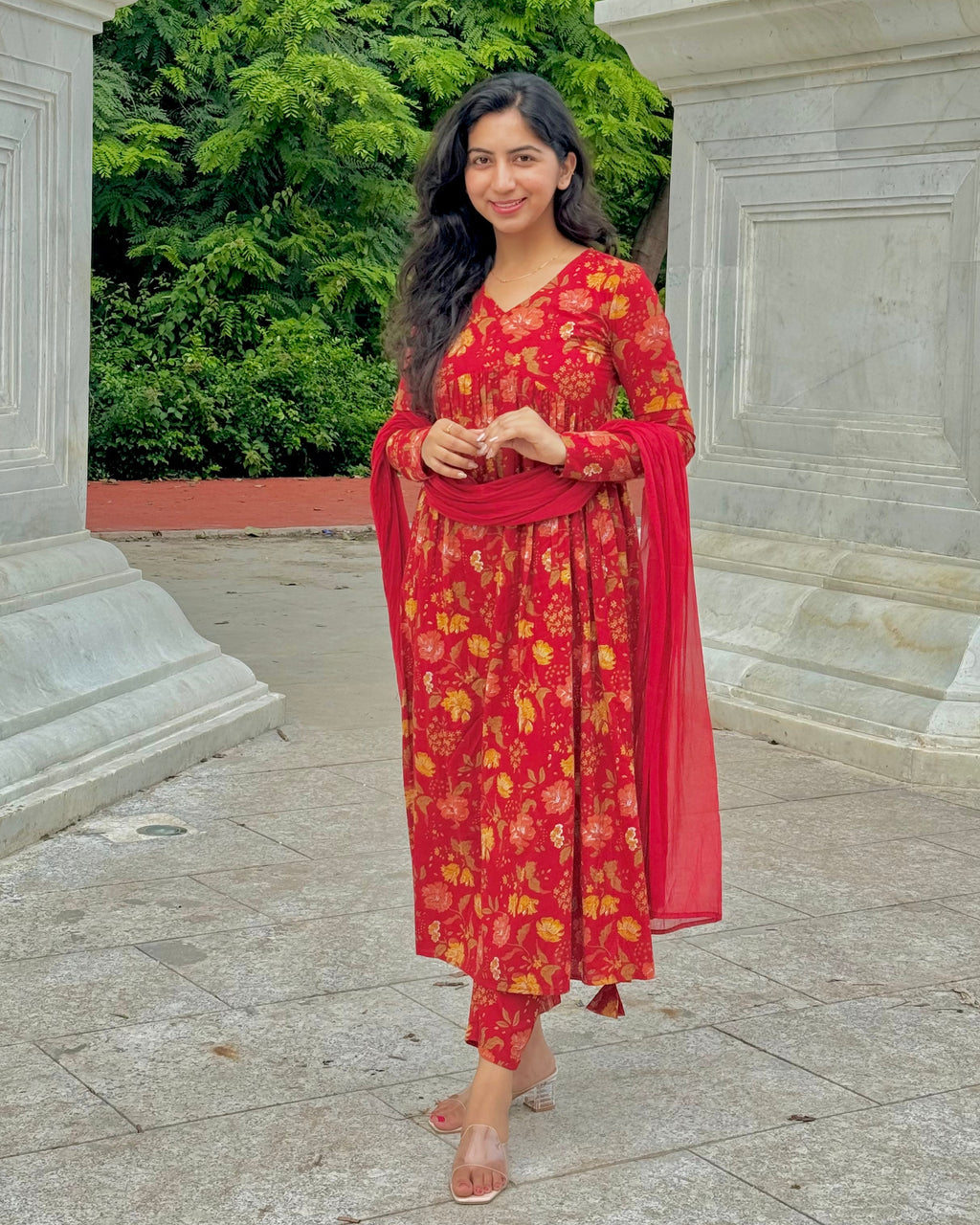 Red Orange Suit Set