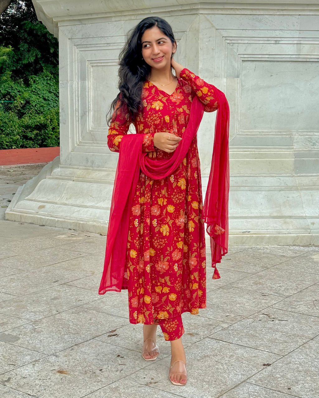 Red Orange Suit Set