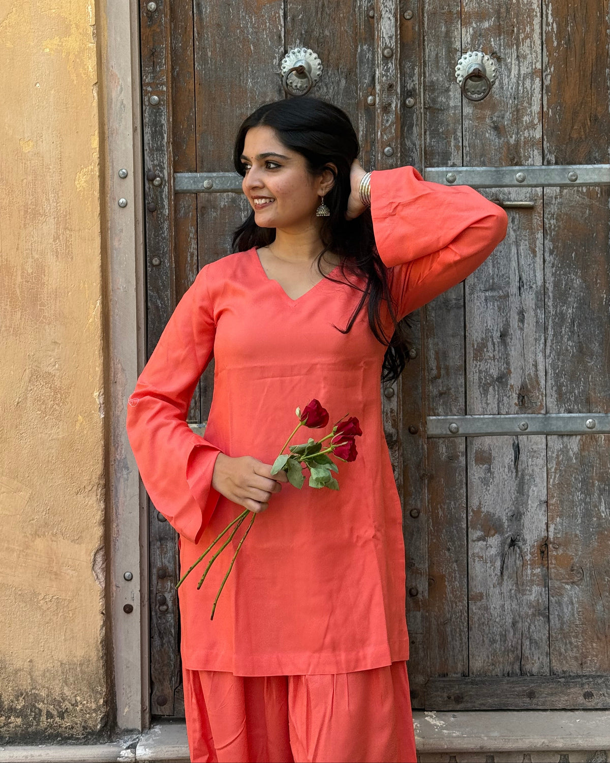 Coral Glow Farshi Salwar Set