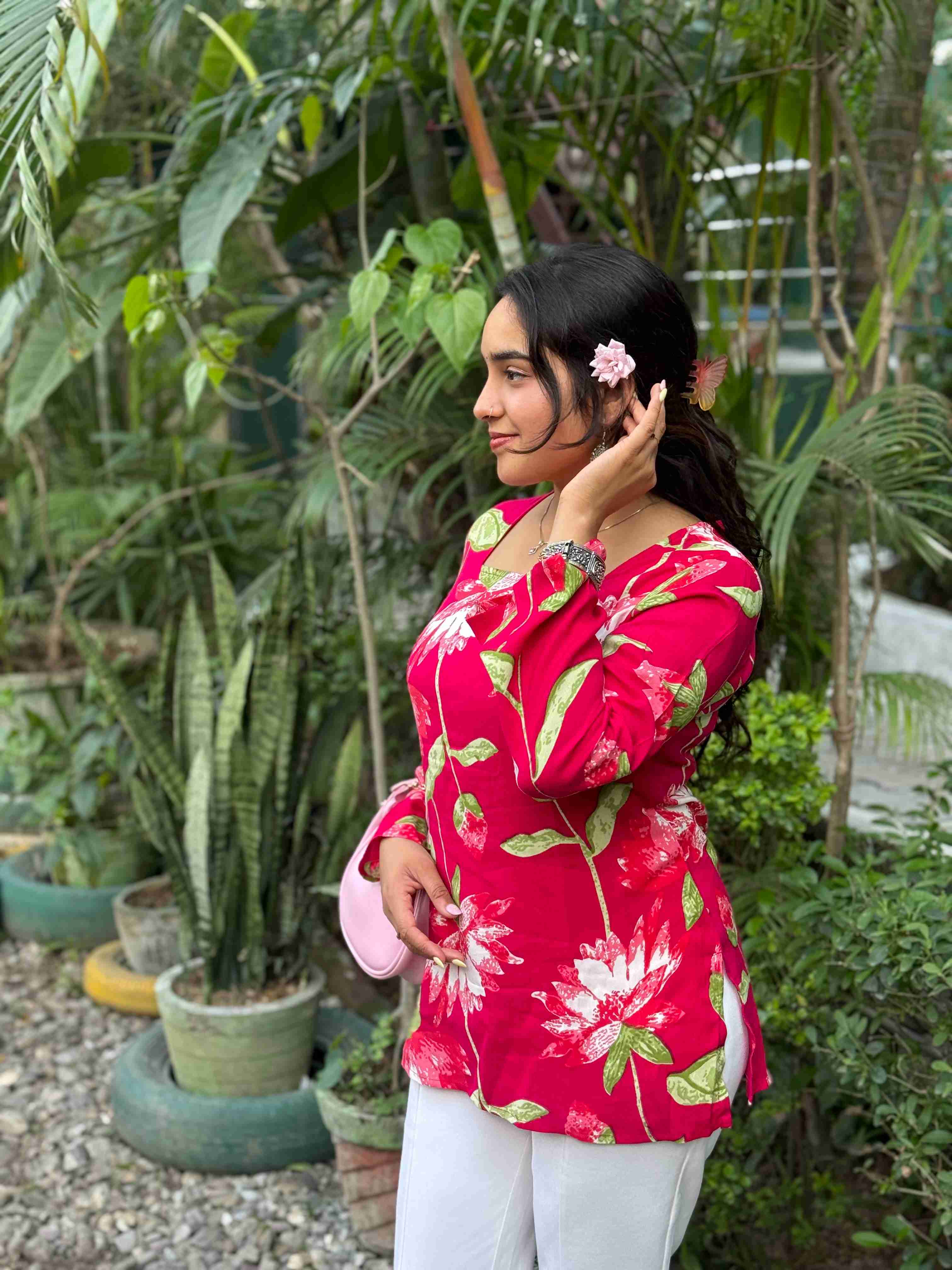 Lotus Garden  Short Kurti
