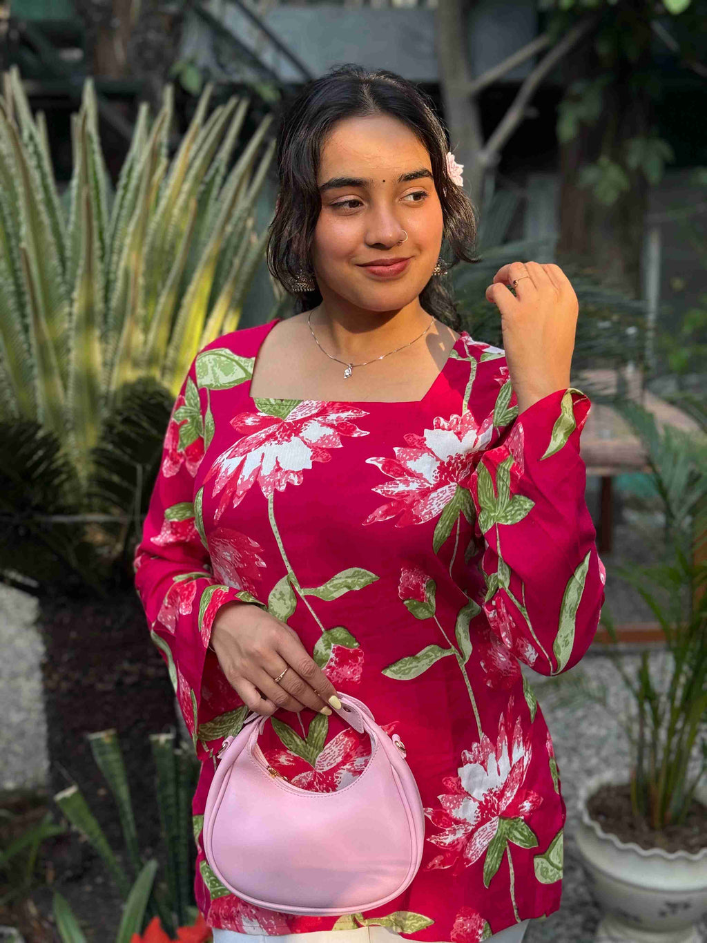 Lotus Garden  Short Kurti