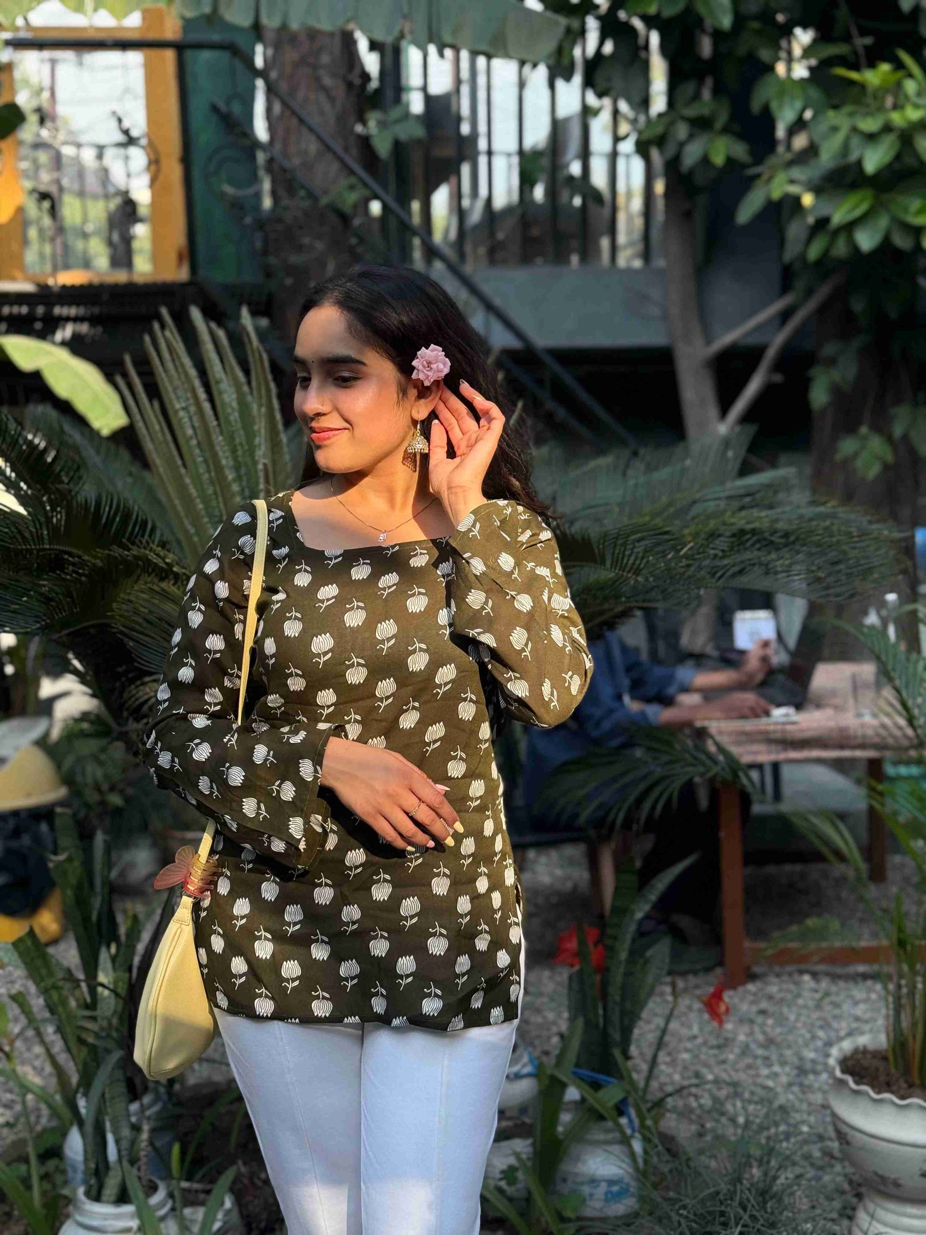 Olive Tulip  Short Kurti