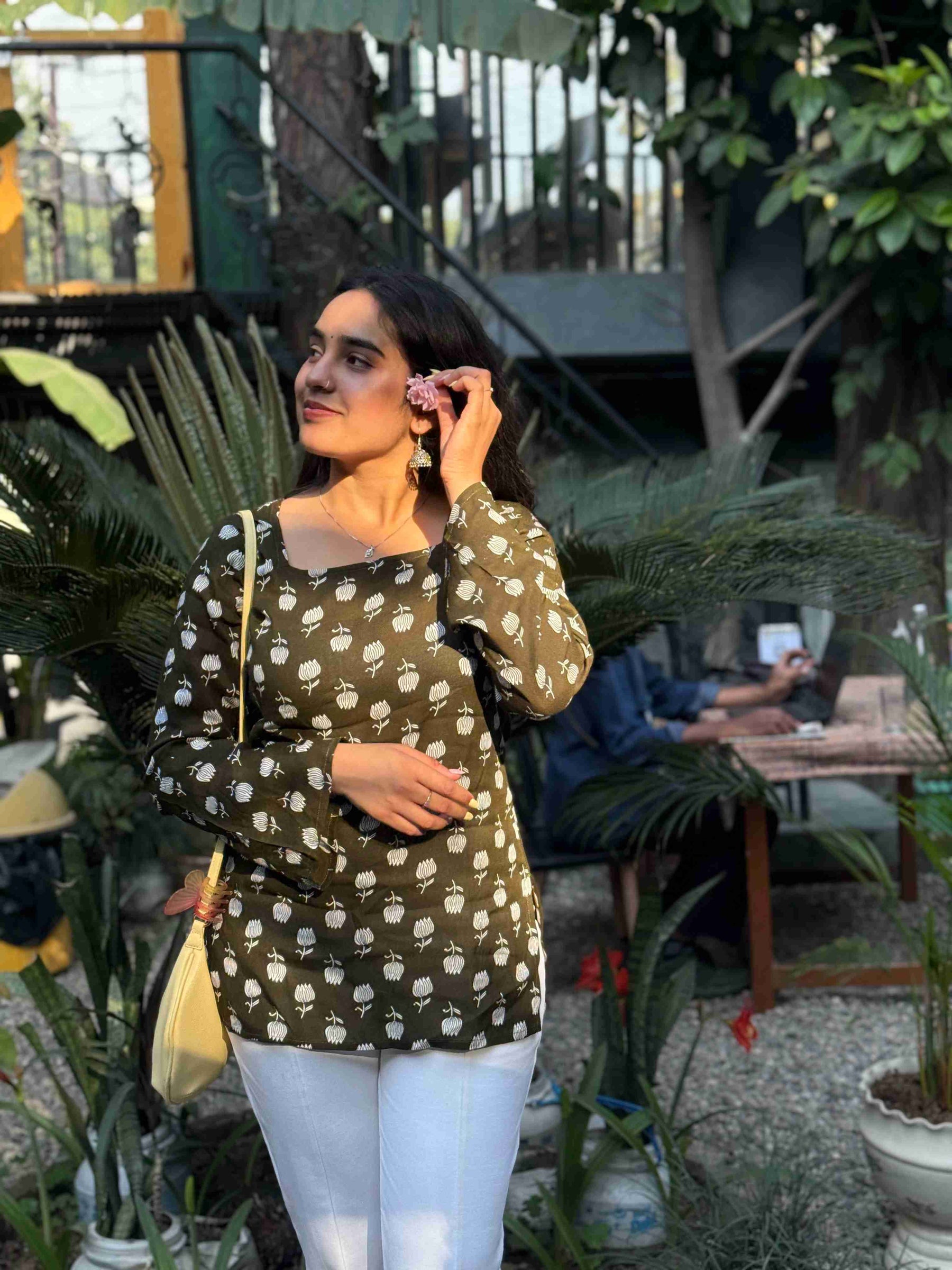 Olive Tulip  Short Kurti