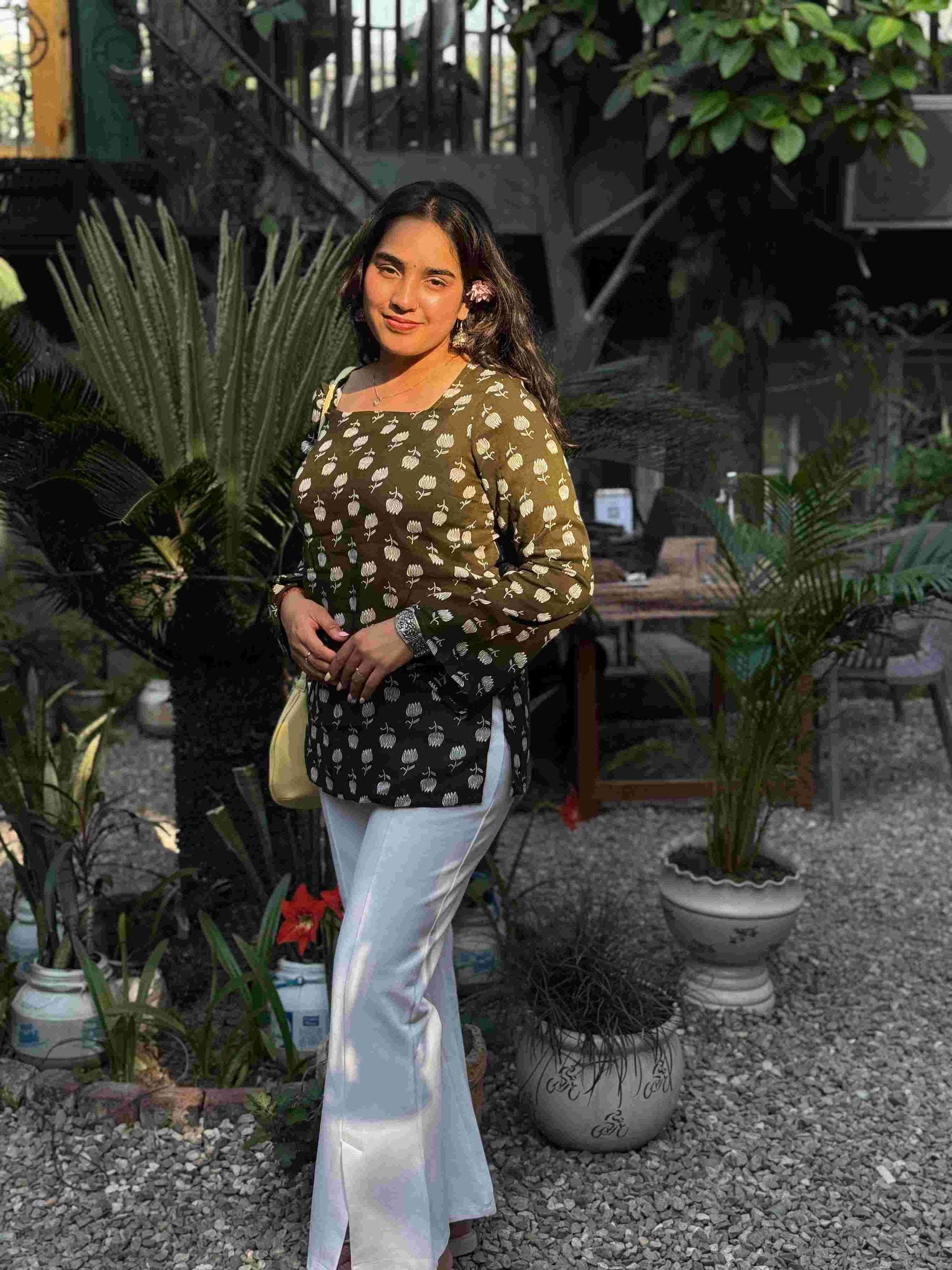 Olive Tulip  Short Kurti