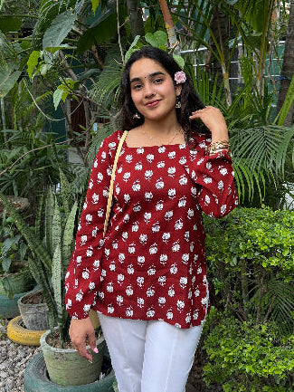 Crimson Tulip  Short Kurti