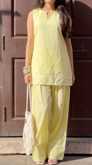 Butter Yellow Farshi Salwar Suit