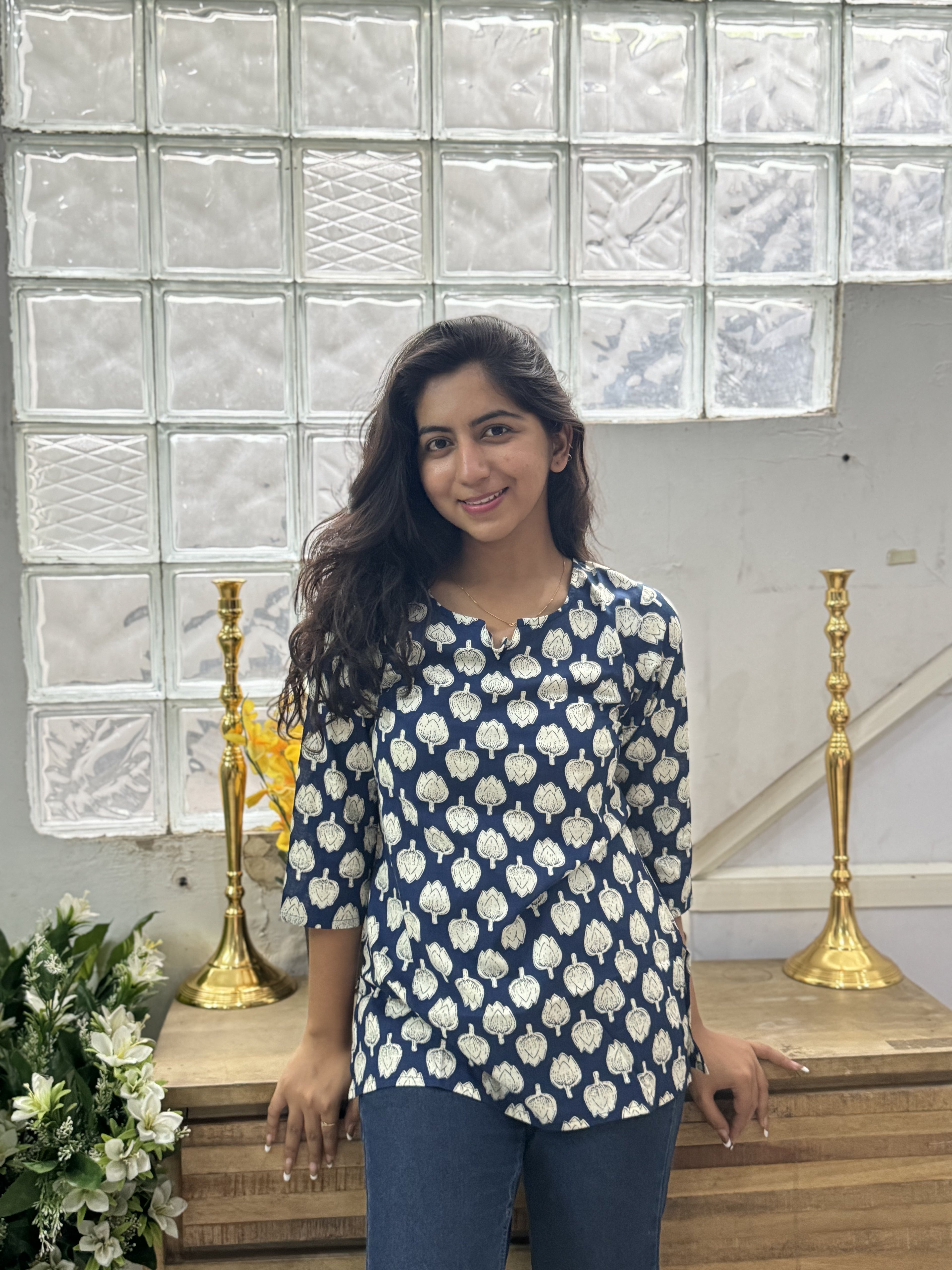 Blue Short Kurta(B/P)