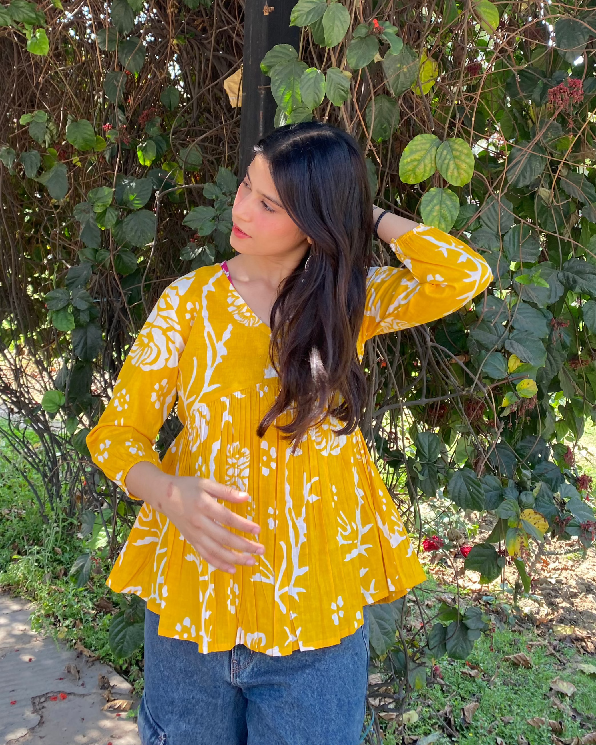 Lemon Peplum Top
