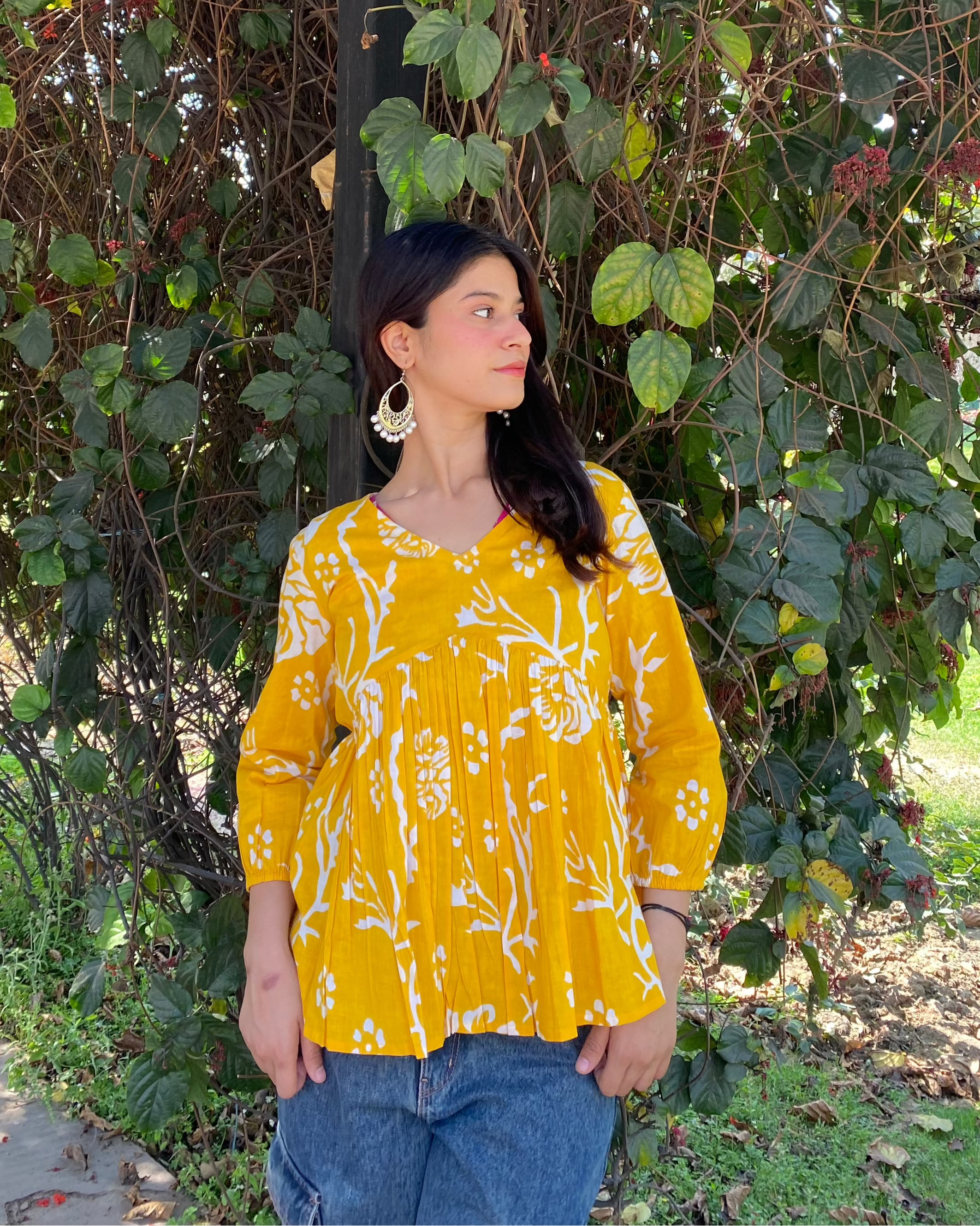 Lemon Peplum Top