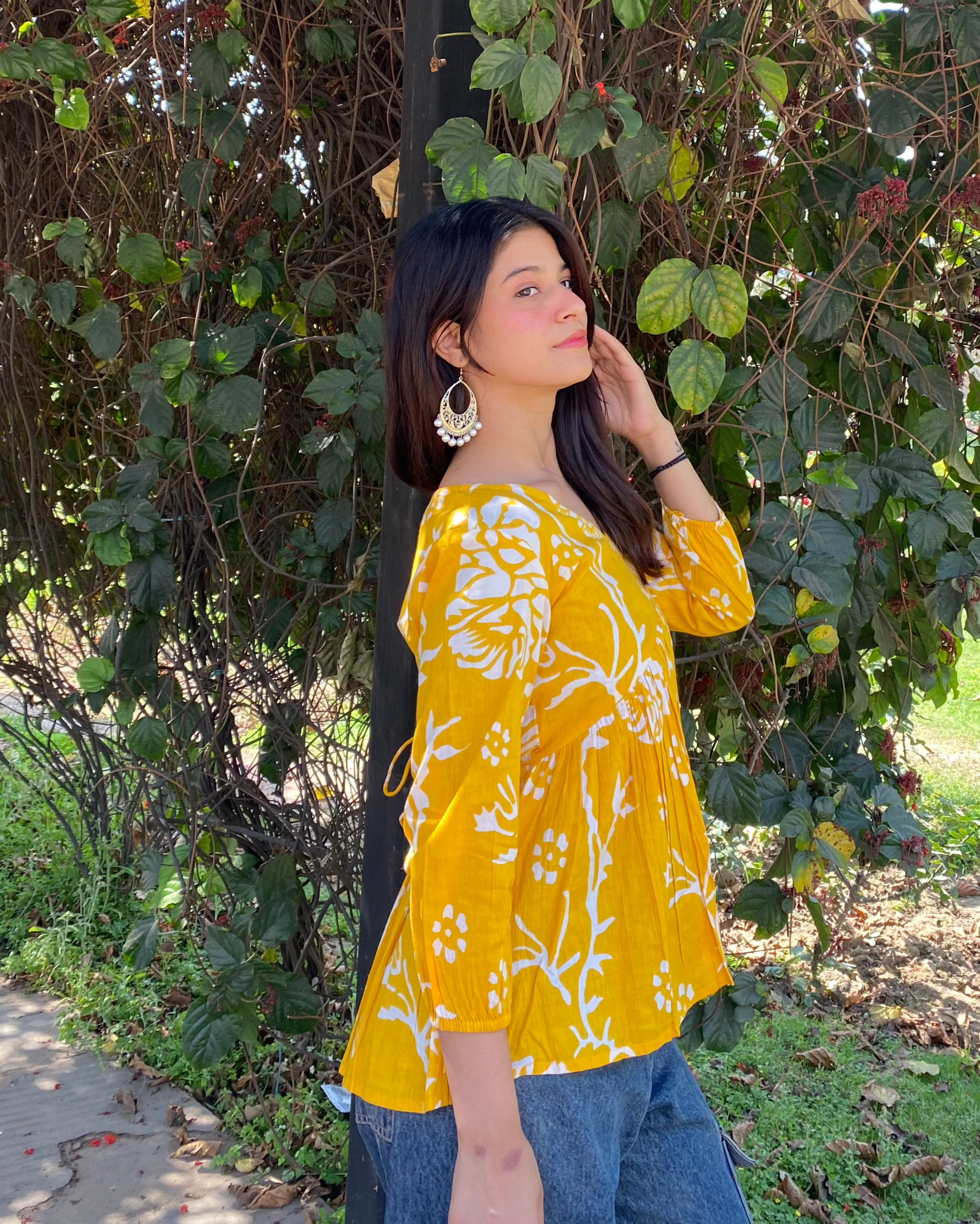 Lemon Peplum Top