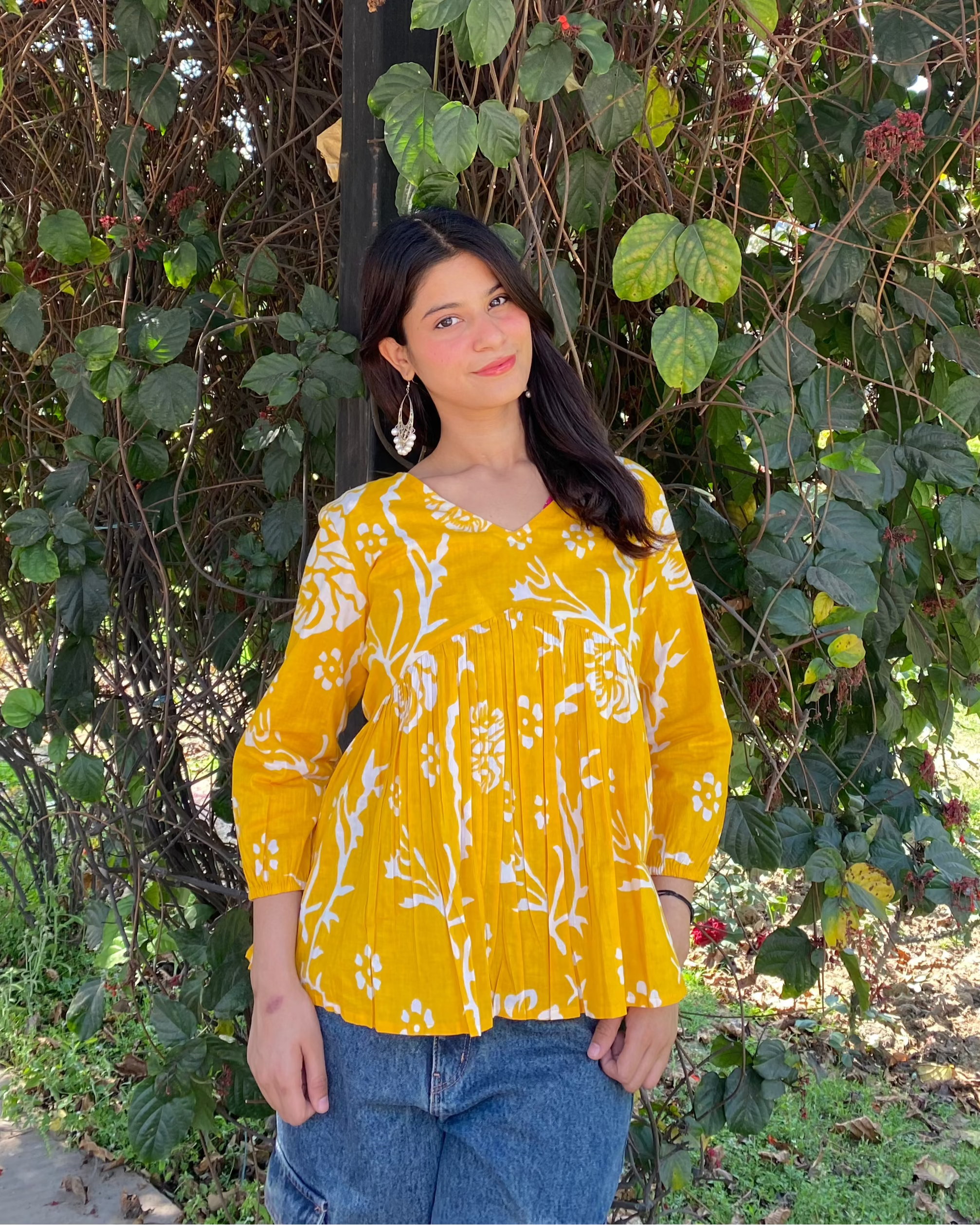 Lemon Peplum Top