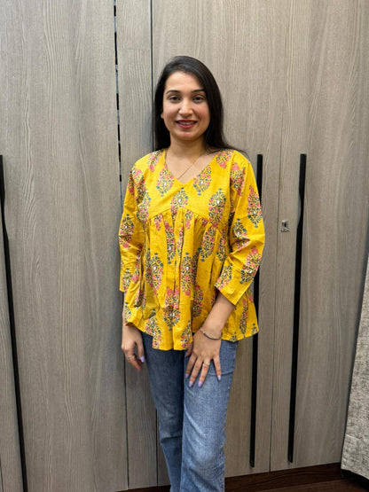 Yellow Peplum Top