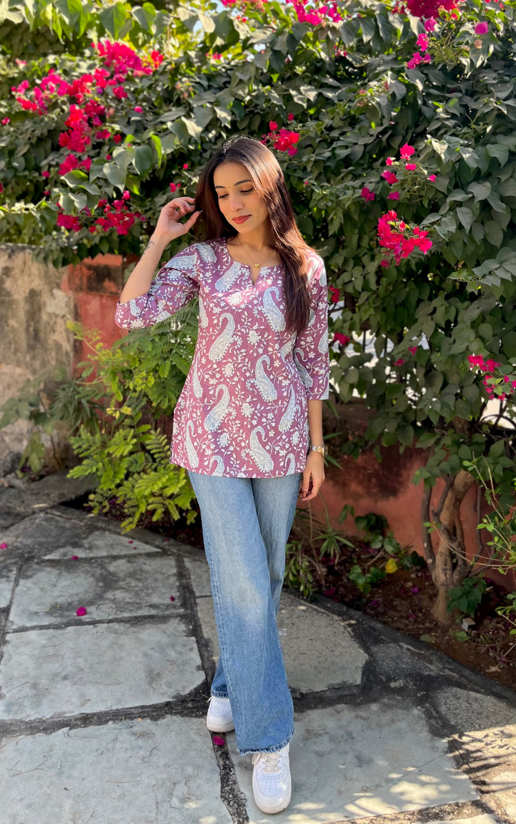 Mauve kaeri Short kurta