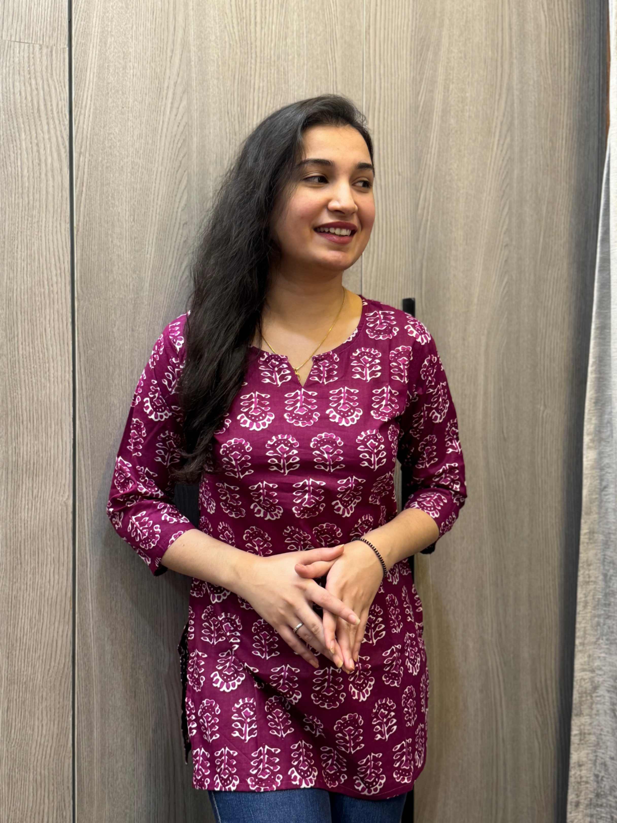 Wine Short kurti