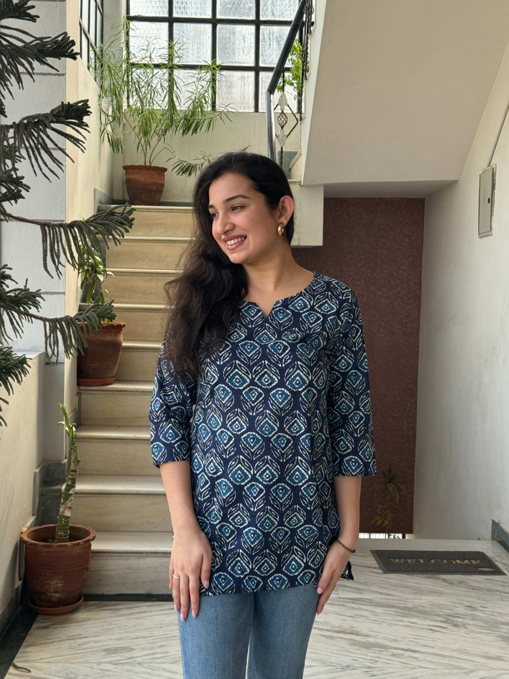 Blue-02 Short kurti