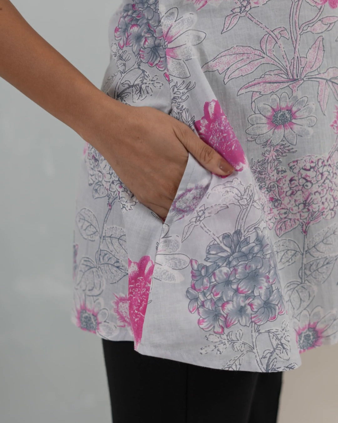 Gulaabi Tie-Knot Kurti With Pocket