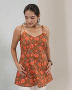 Sunset Vine Pocket Tie Srtap Kurti