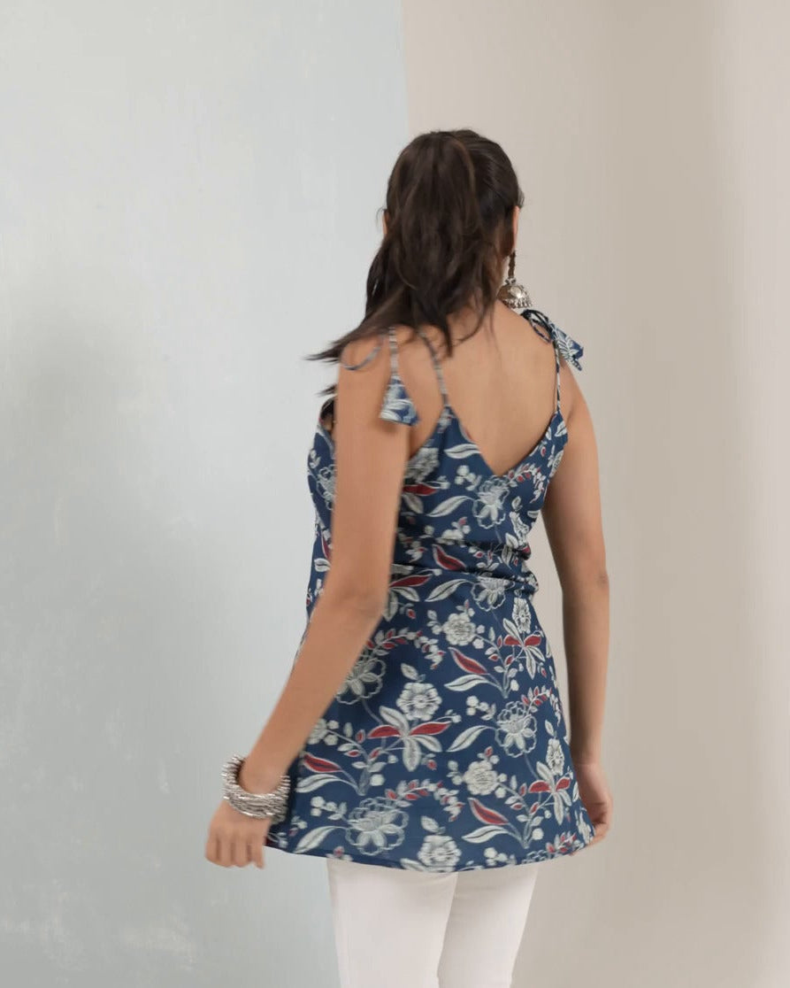 Midnight Pocket Tie-Strap Kurti