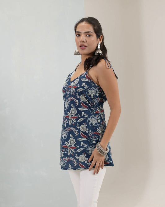 Midnight Pocket Tie-Strap Kurti