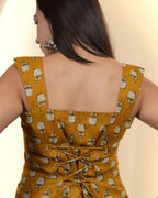 Yellow Corset-Sleeve Tunic