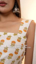 Ivory Marigold Corset-Sleeve Tunic