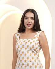 Ivory Marigold Corset-Sleeve Tunic