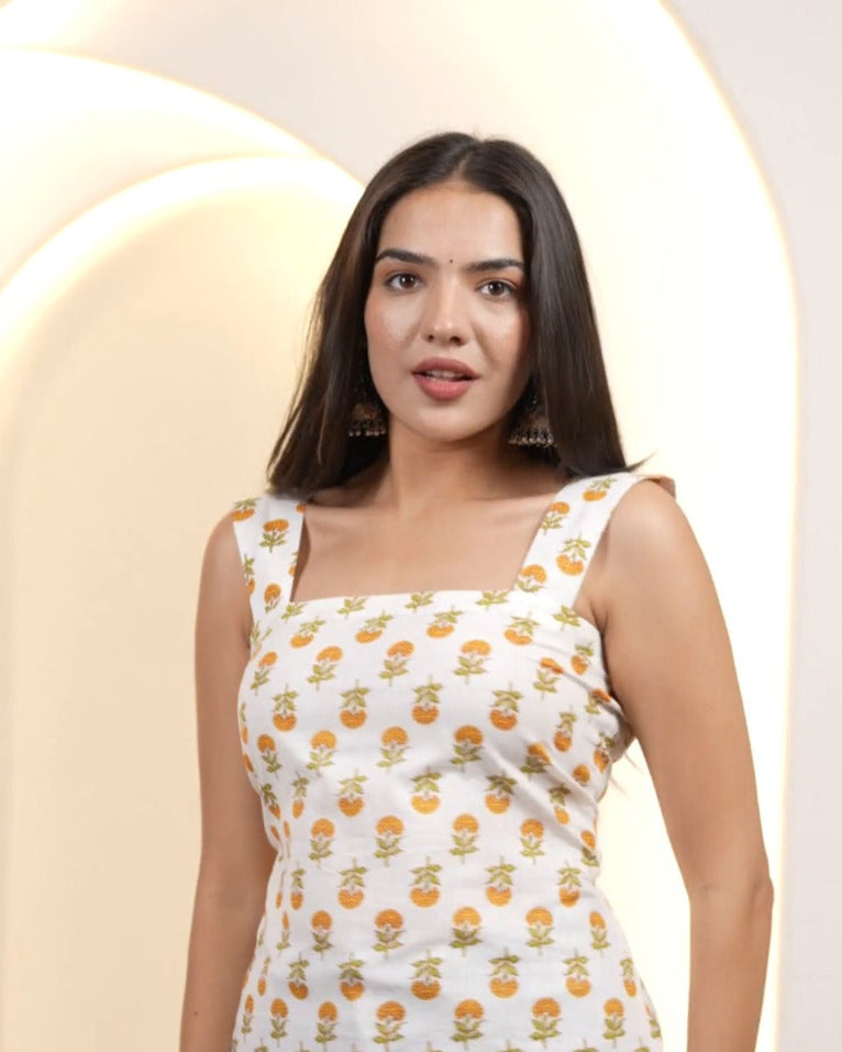 Ivory Marigold Corset-Sleeve Tunic