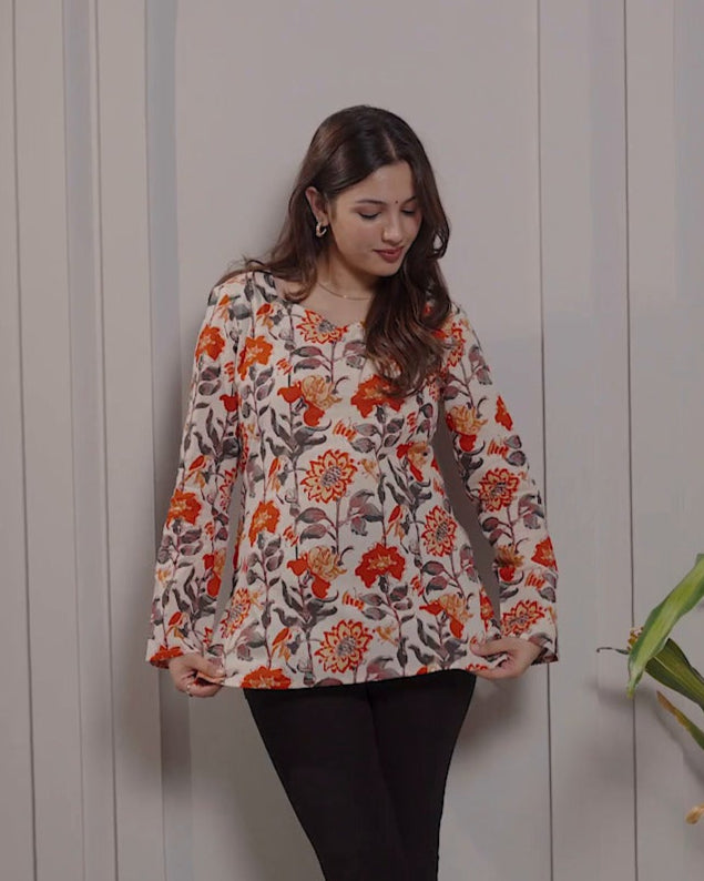 Golden Tie-Back Kurti