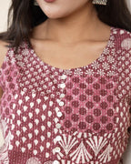 Maroon Button-Front Crop Top